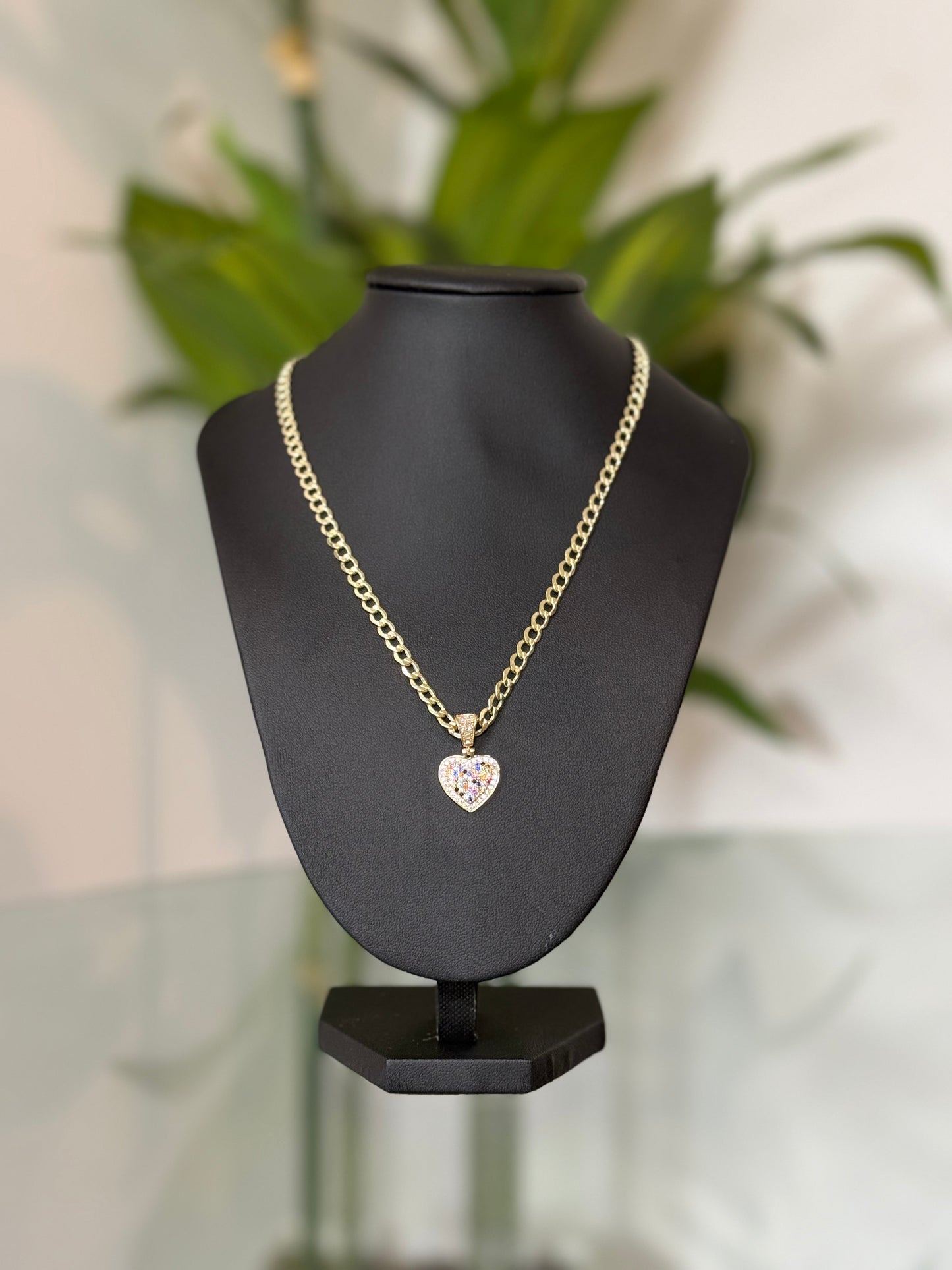 Heart Cuban Chain Necklace