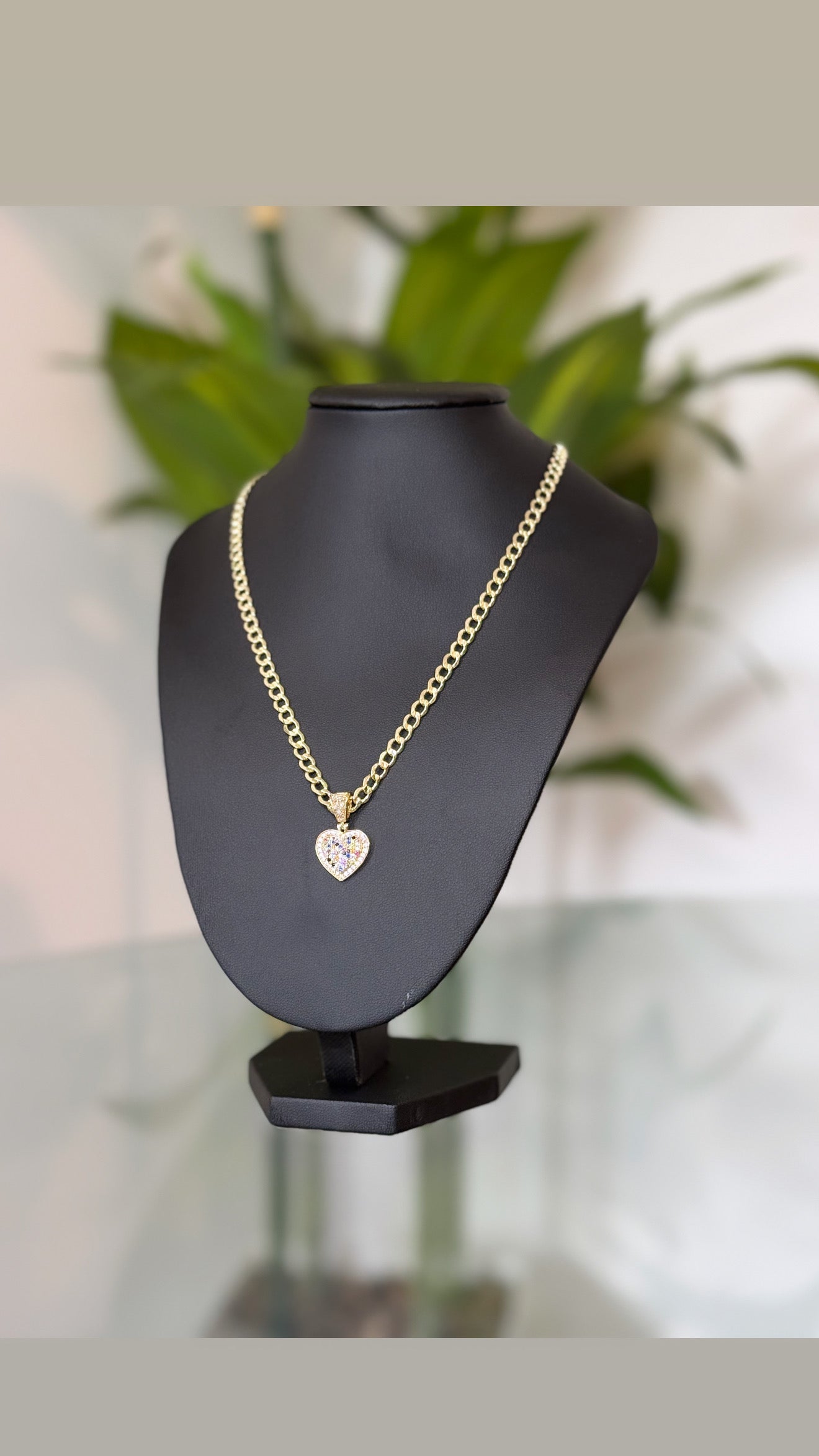 Heart Cuban Chain Necklace